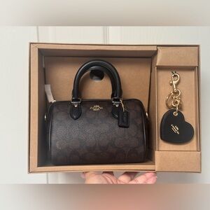 Coach Boxed Mini Rowan Crossbody Bag & Mirror Bag Charm Set CCL59 NWB